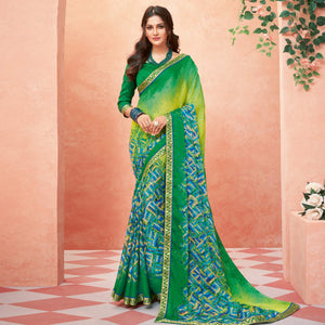 green-casual-wear-striped-printed-chiffon-banarsi-saree-with-banarasi-border-138339