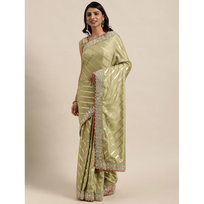 green-casual-wear-stripes-printed-georgette-saree-111223