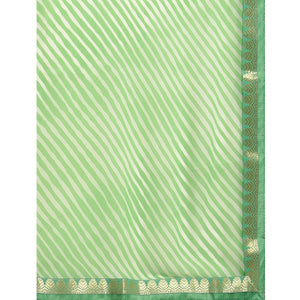 green-casual-wear-stripes-printed-georgette-saree-111224