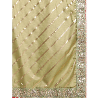 green-casual-wear-stripes-printed-georgette-saree-111223