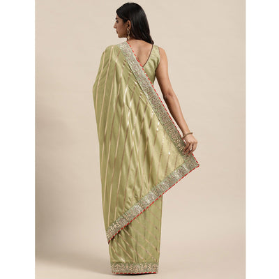 green-casual-wear-stripes-printed-georgette-saree-111223