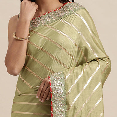 green-casual-wear-stripes-printed-georgette-saree-111223