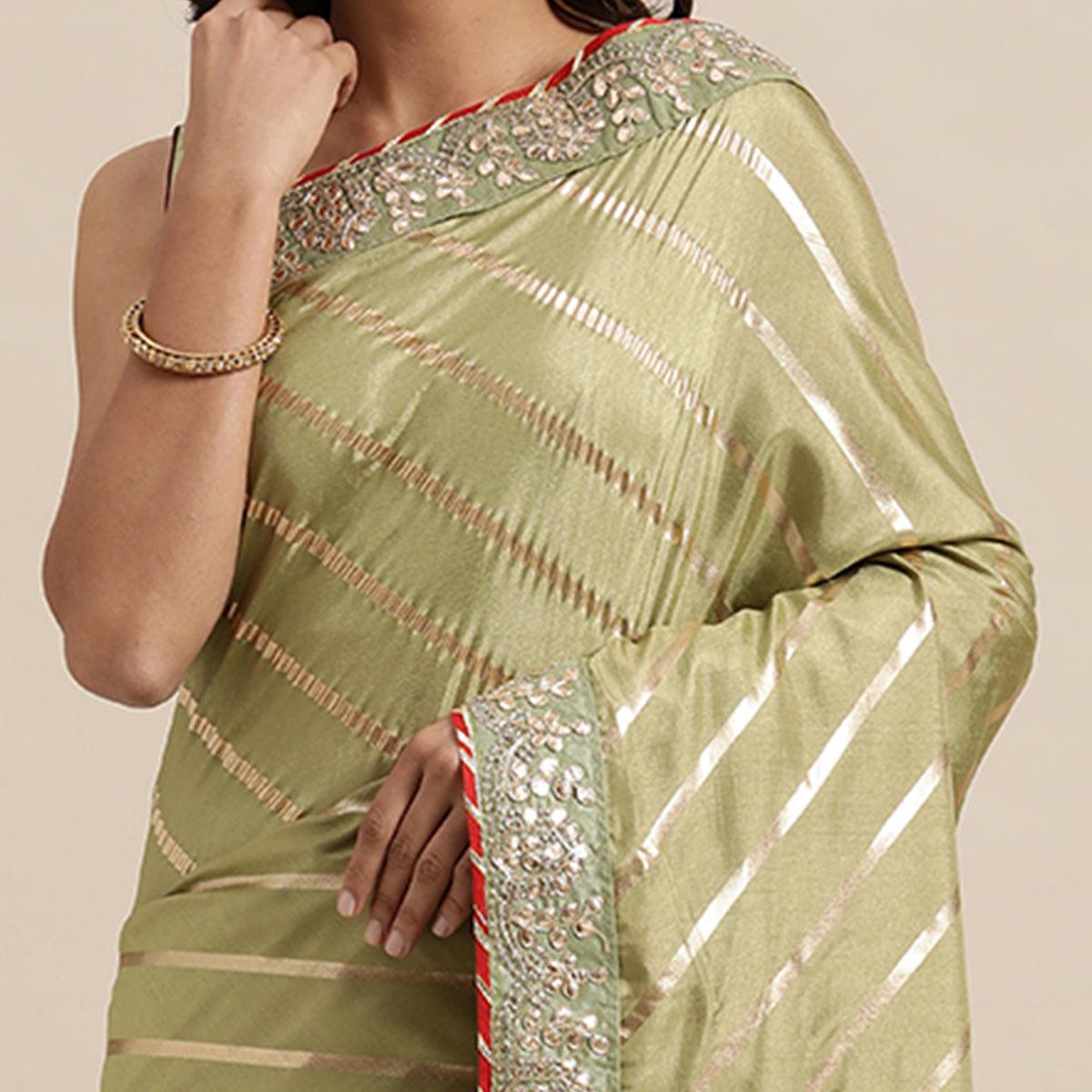 green-casual-wear-stripes-printed-georgette-saree-111223