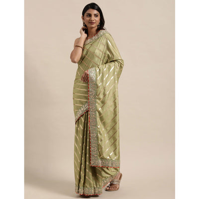 green-casual-wear-stripes-printed-georgette-saree-111223