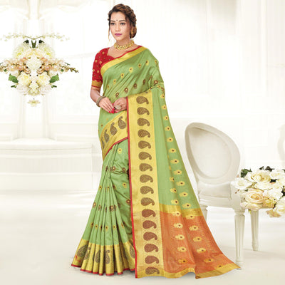 green-casual-wear-woven-cotton-handloom-saree-115721