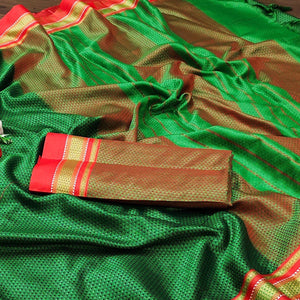 green-casual-wear-woven-designer-khan-art-silk-saree-130498