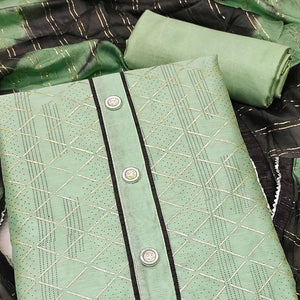 green-checks-printed-chanderi-dress-material-145234
