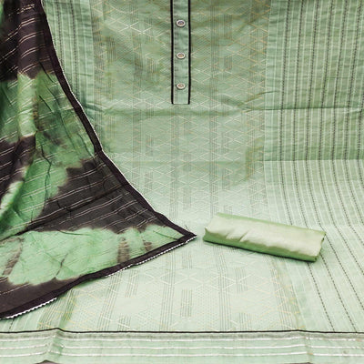green-checks-printed-chanderi-dress-material-145234