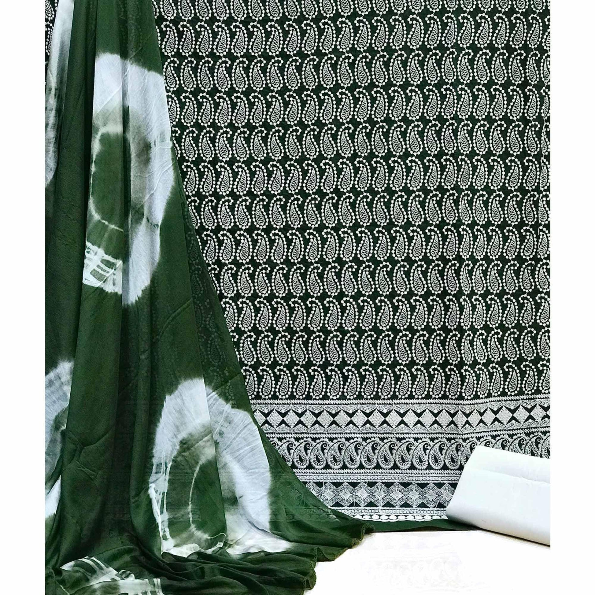 green-chikankari-work-poly-cotton-dress-material