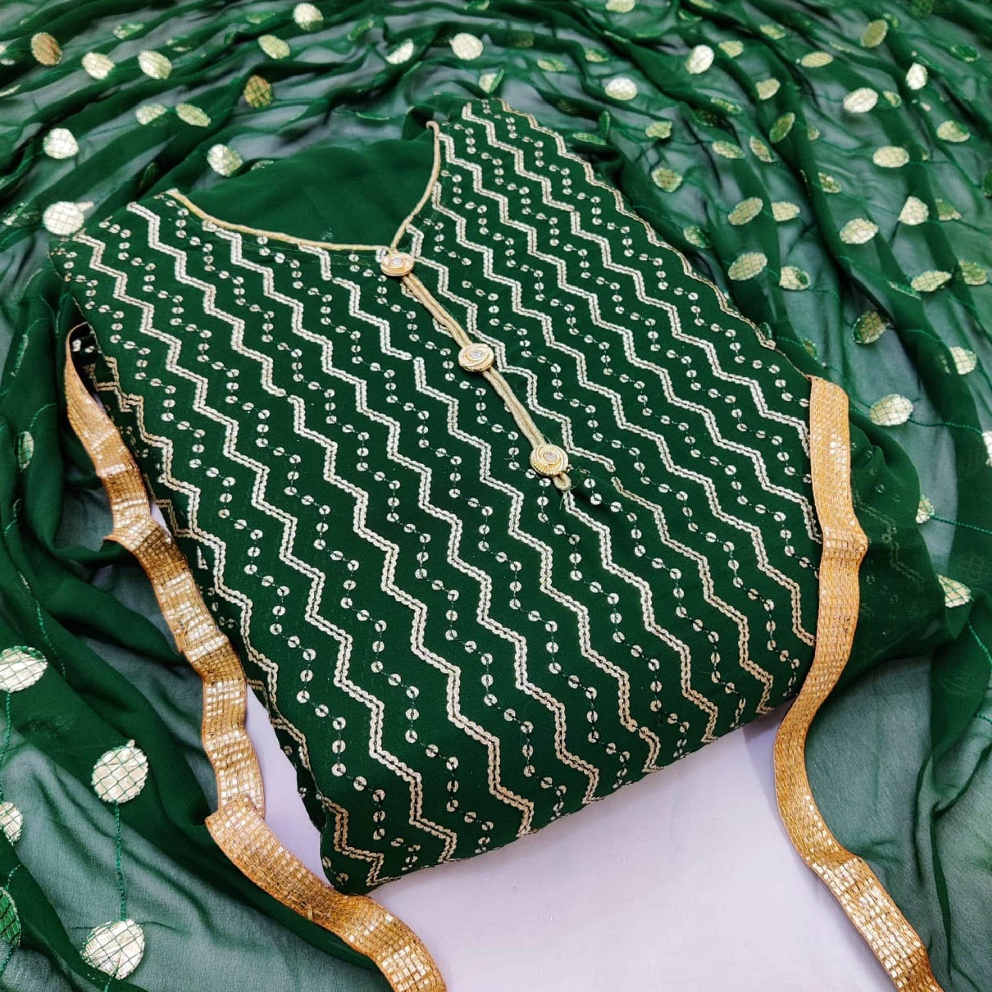 green-colored-casual-georgette-dress-material
