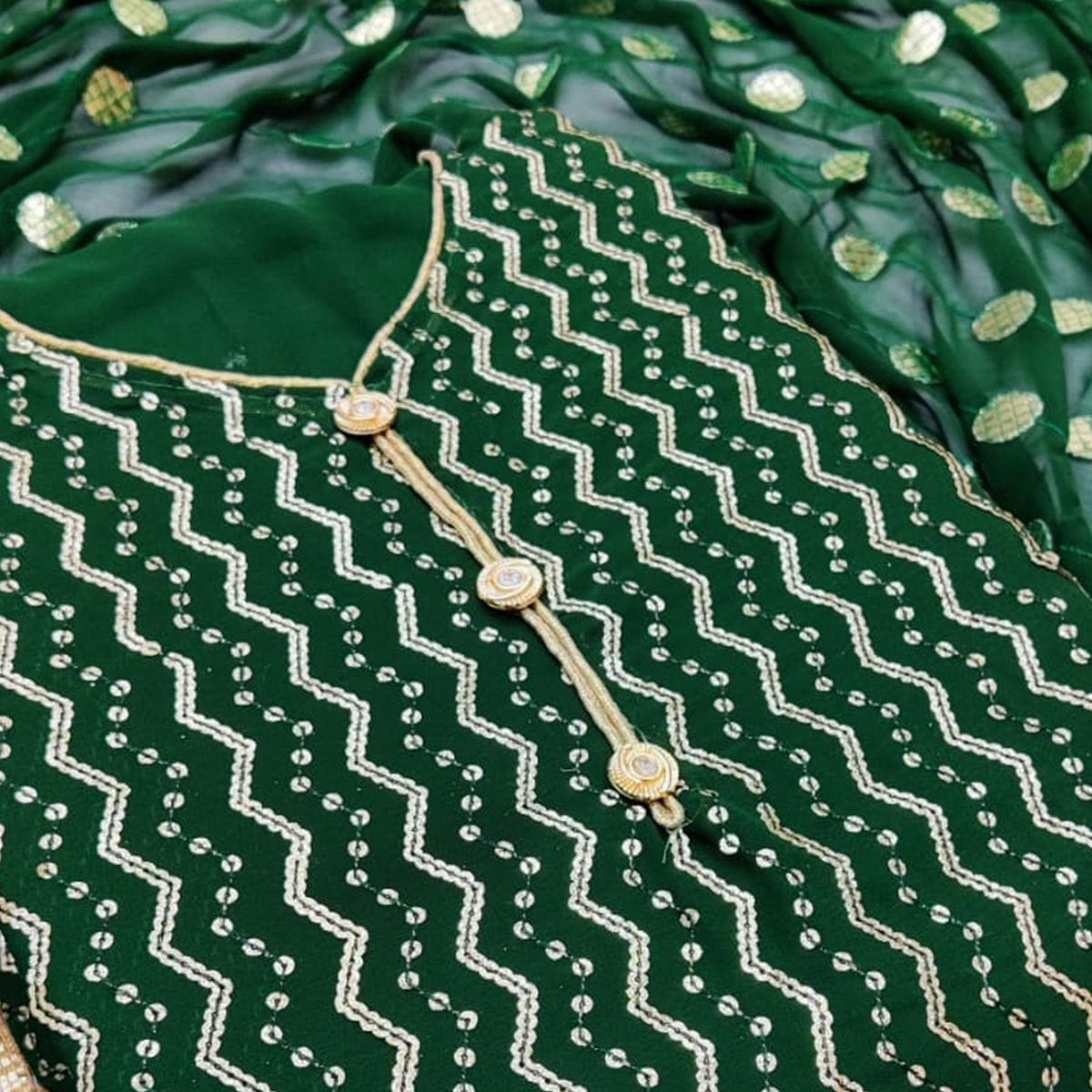 green-colored-casual-georgette-dress-material