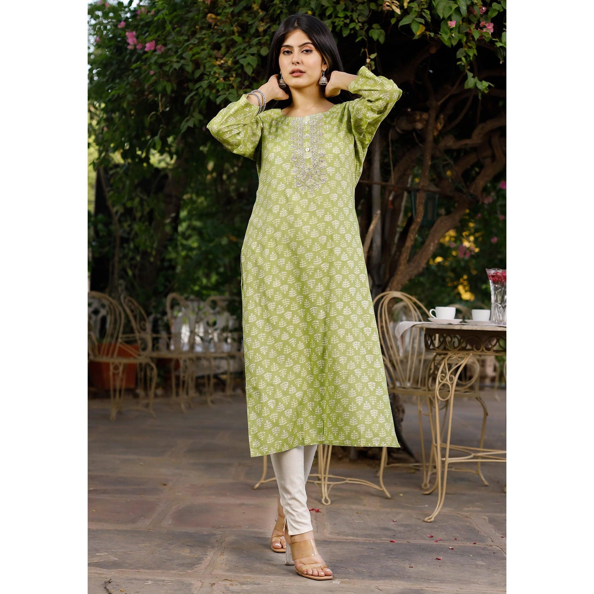 green-crayon-printed-rayon-kurti