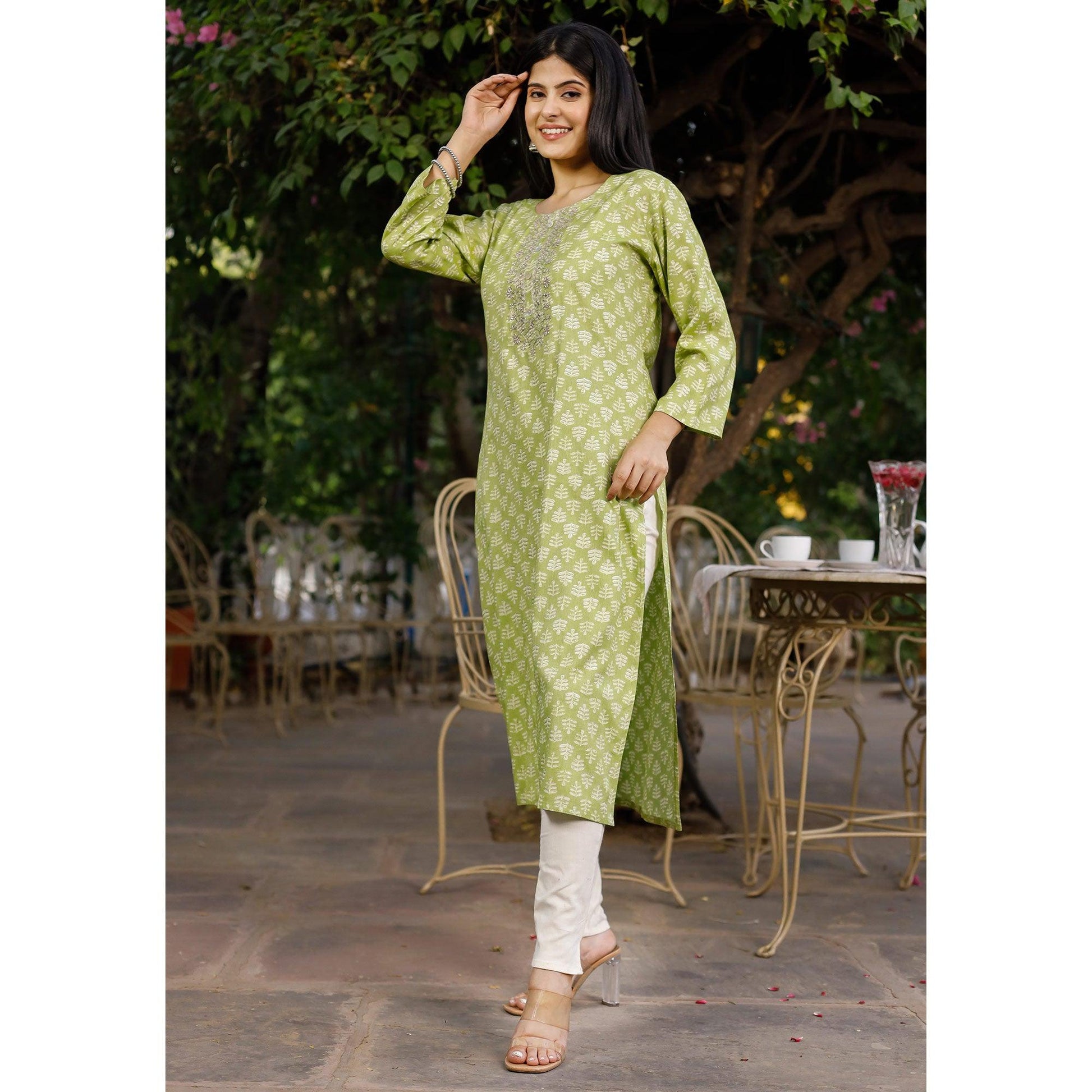 green-crayon-printed-rayon-kurti