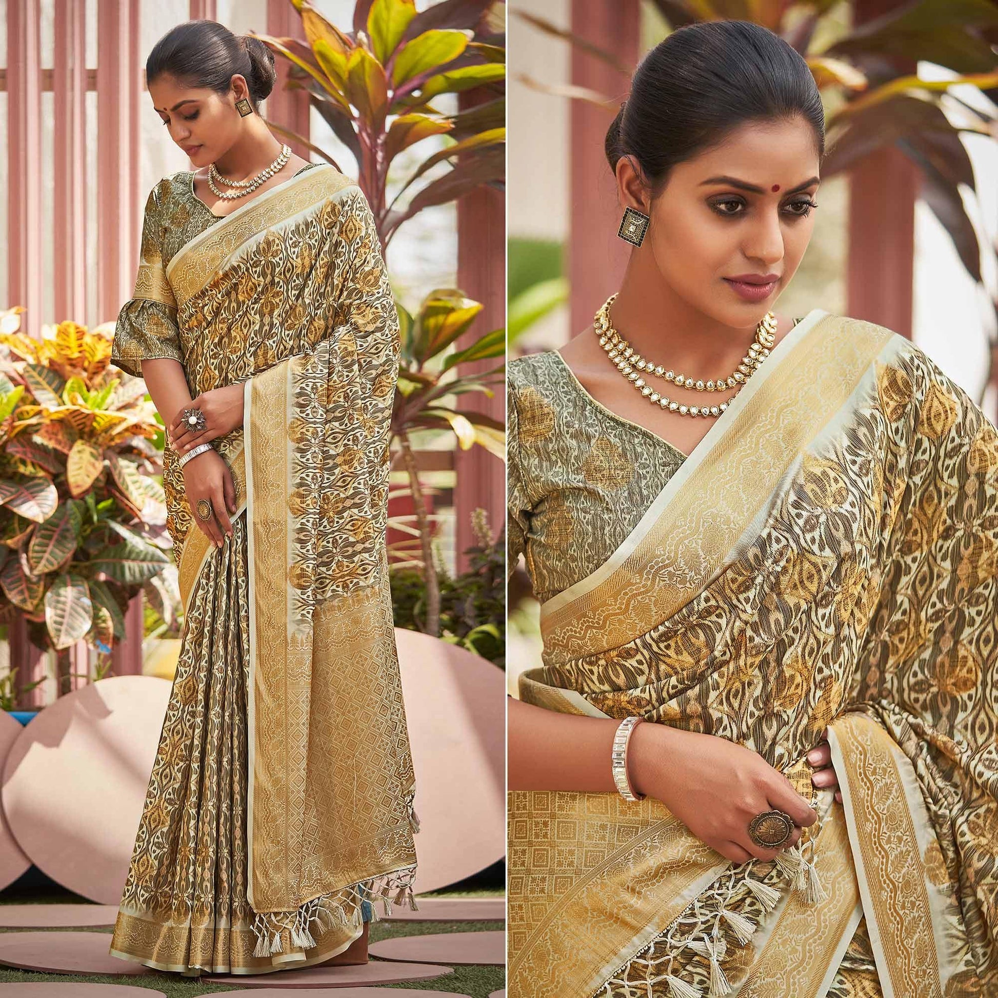 green-digital-printed-art-silk-saree