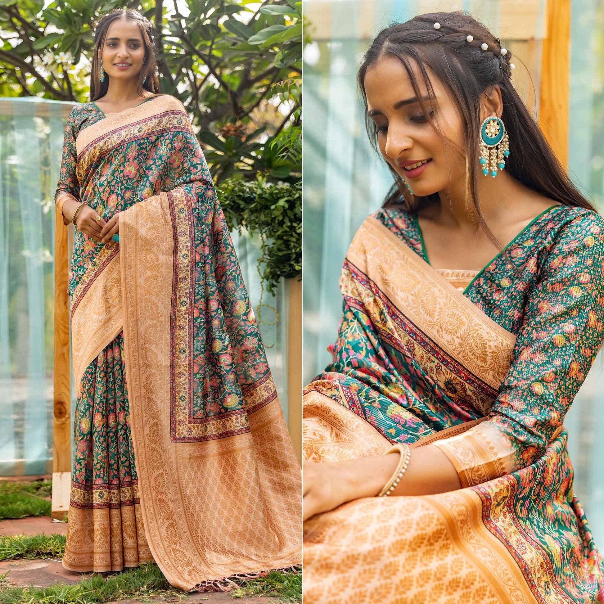 green-digital-printed-art-silk-saree-2
