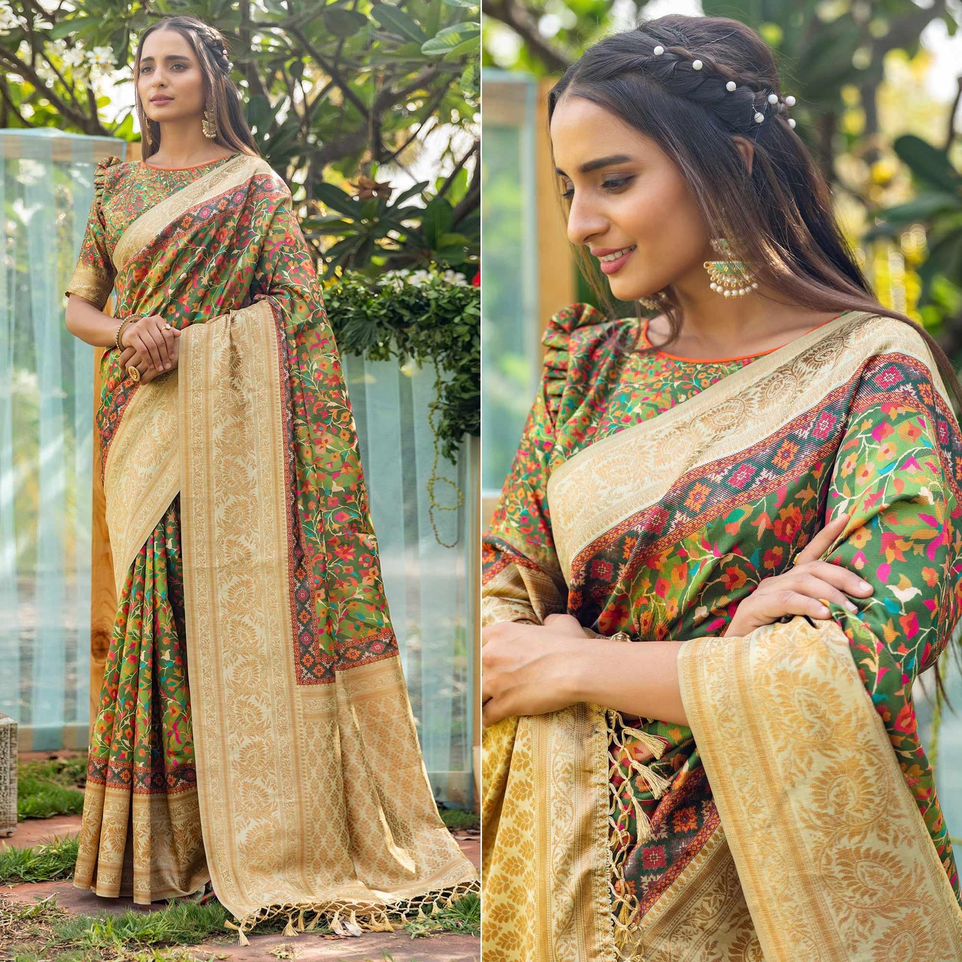 green-digital-printed-art-silk-saree-1