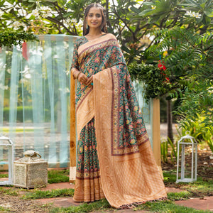 green-digital-printed-art-silk-saree-2