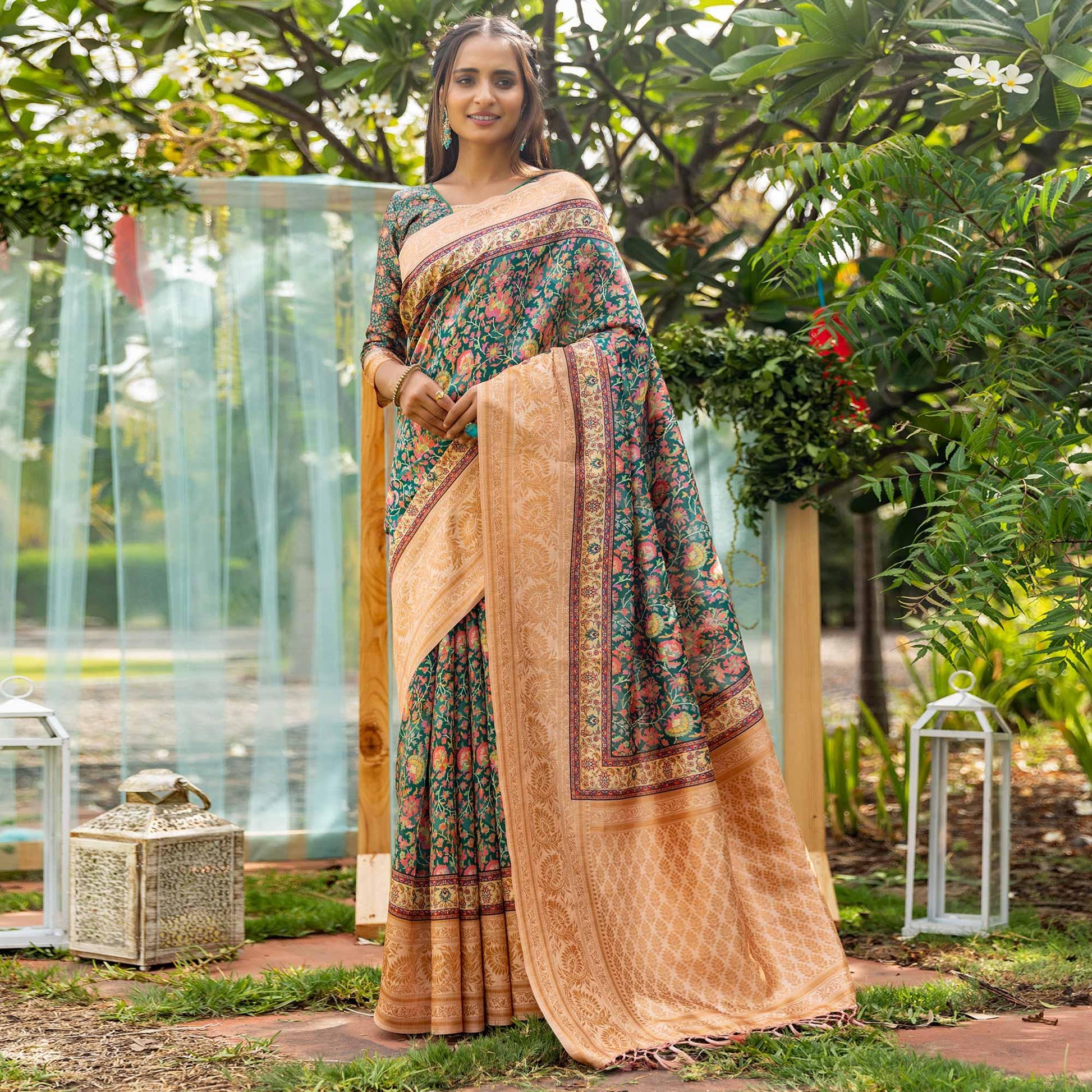 green-digital-printed-art-silk-saree-2