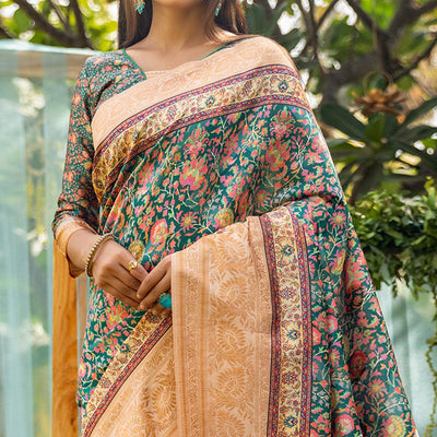 green-digital-printed-art-silk-saree-2