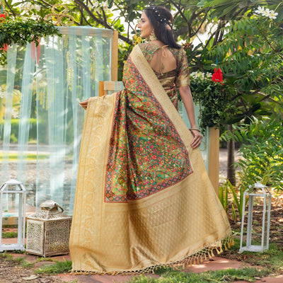 green-digital-printed-art-silk-saree-1
