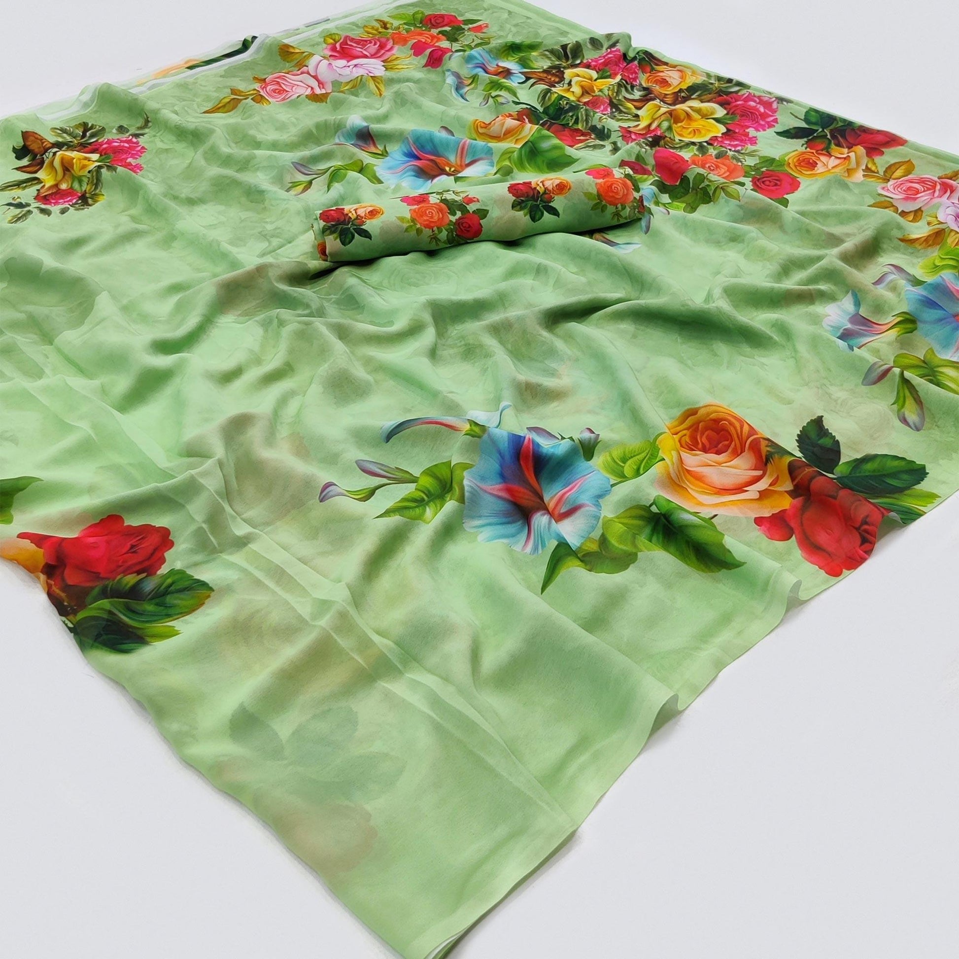 green-digital-printed-georgette-saree