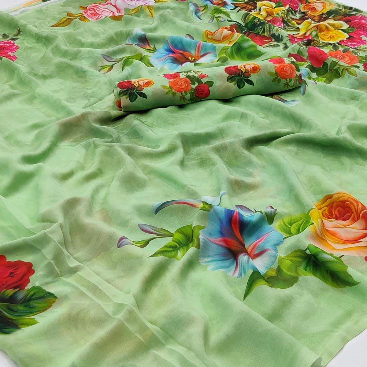 green-digital-printed-georgette-saree