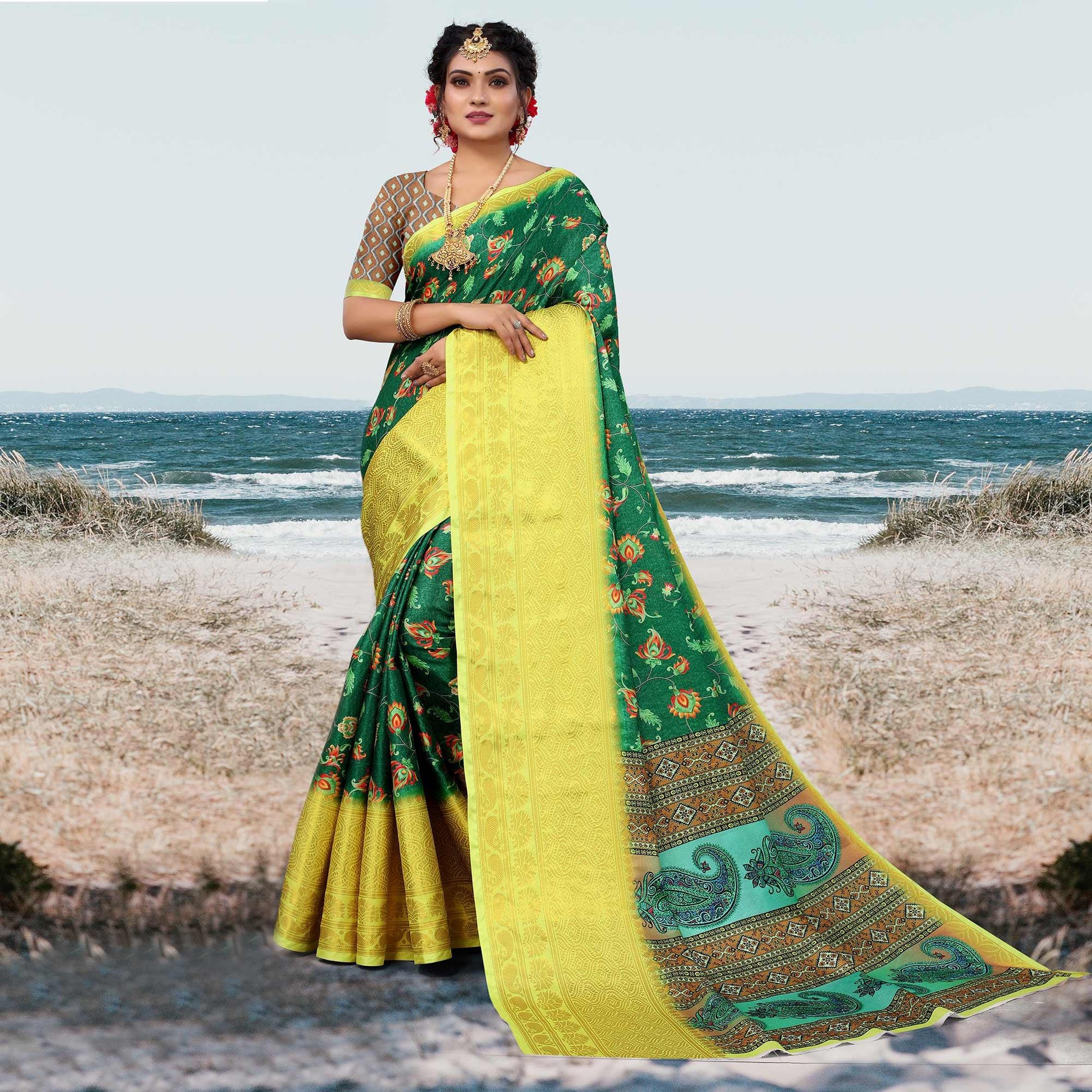 green-digital-printed-khaadi-saree-1