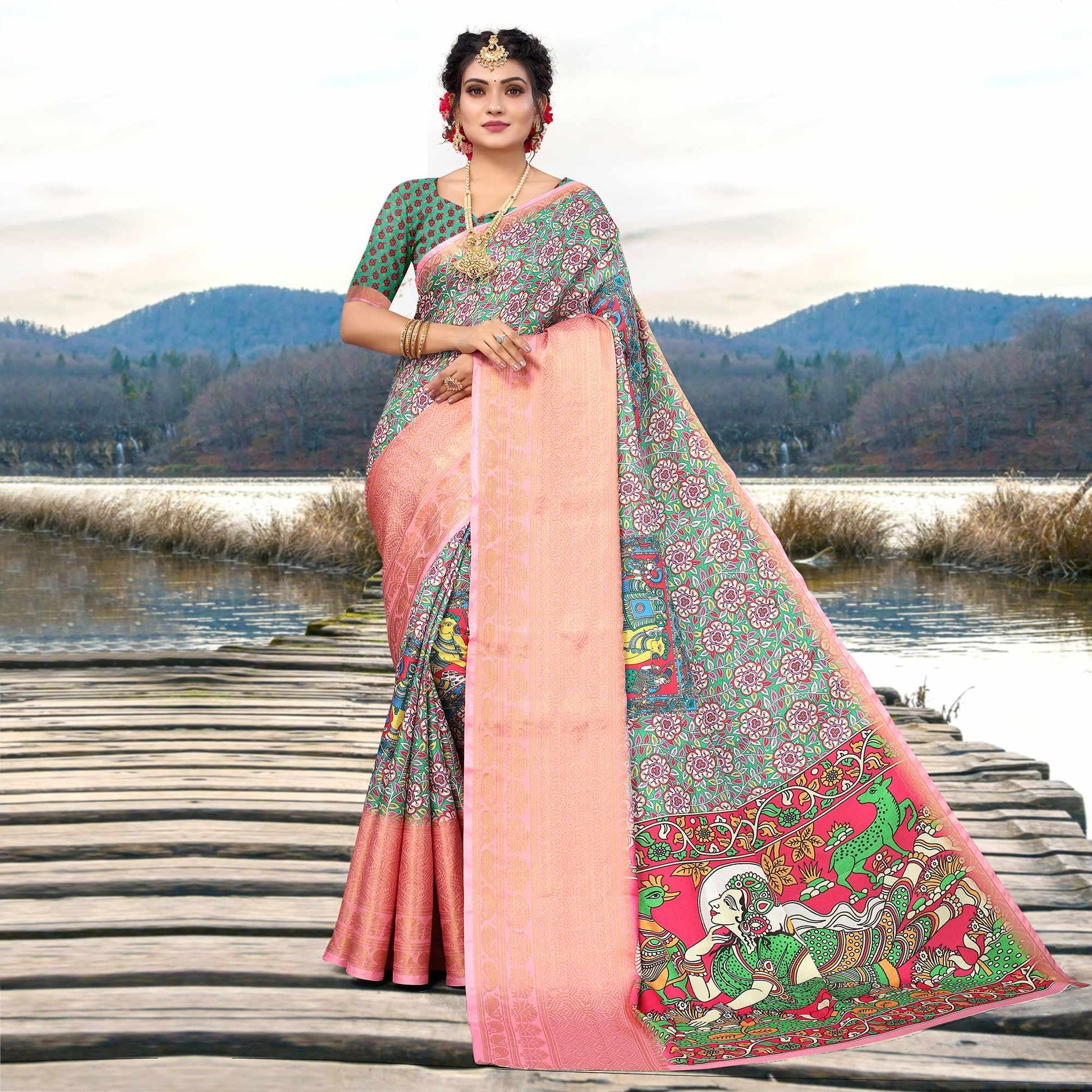 green-digital-printed-khaadi-saree