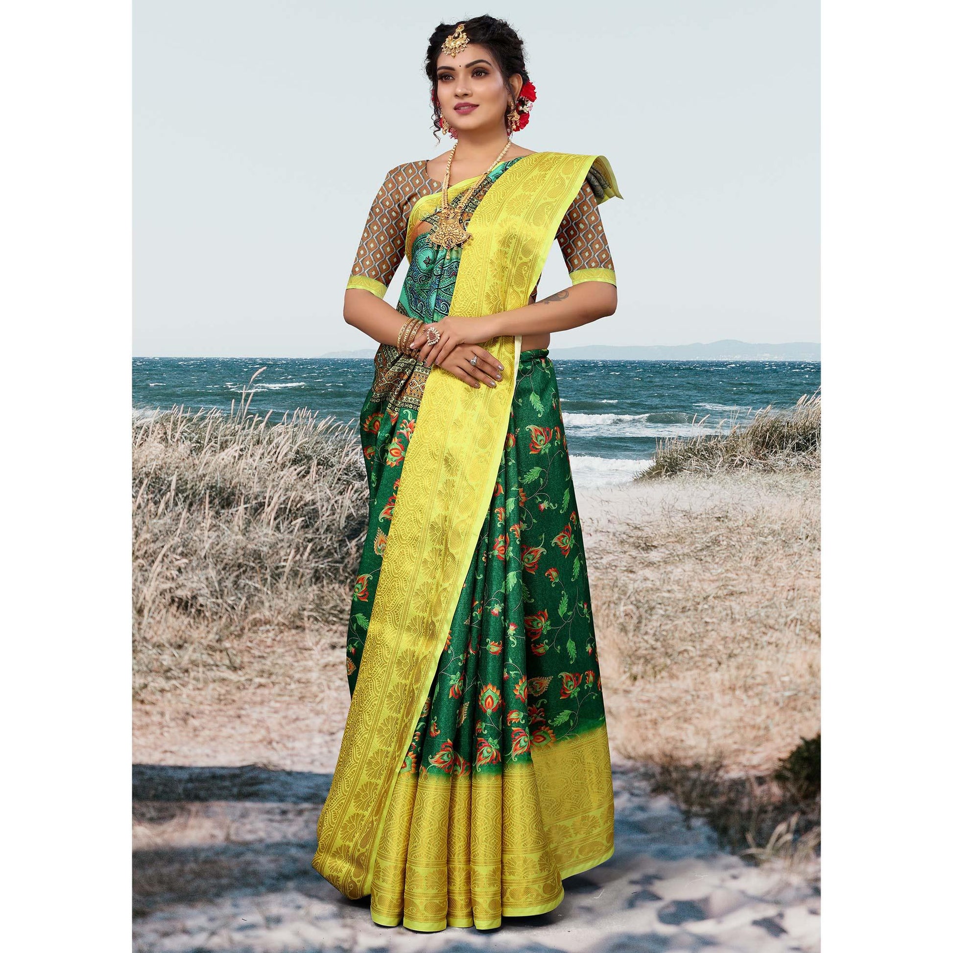 green-digital-printed-khaadi-saree-1