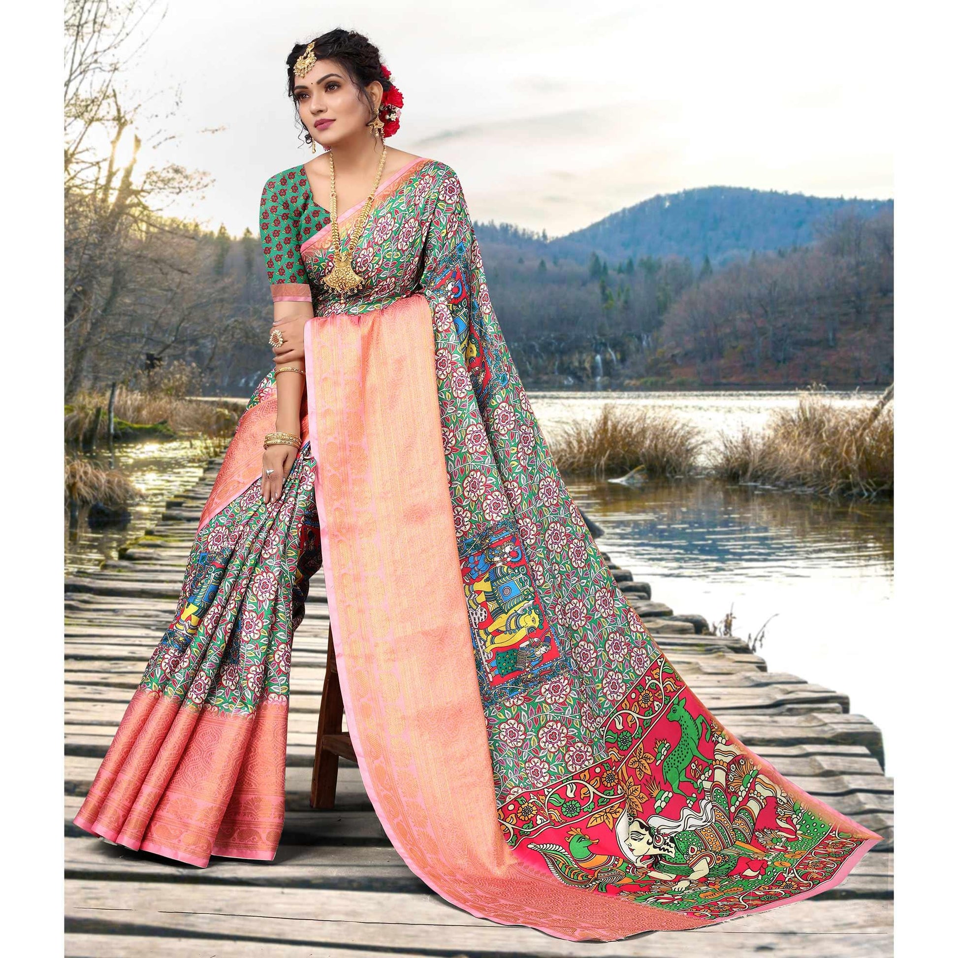 green-digital-printed-khaadi-saree
