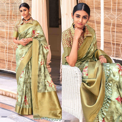 green-digital-printed-poly-cotton-saree
