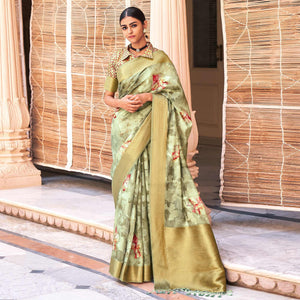green-digital-printed-poly-cotton-saree