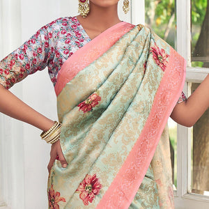 green-digital-printed-pure-silk-saree-with-tassels-144076
