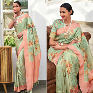 green-digital-printed-pure-silk-saree-with-tassels-144073