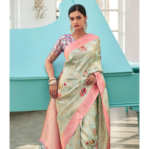 green-digital-printed-pure-silk-saree-with-tassels-144076