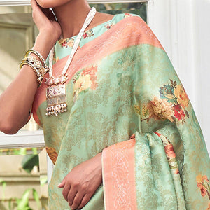 green-digital-printed-pure-silk-saree-with-tassels-144073