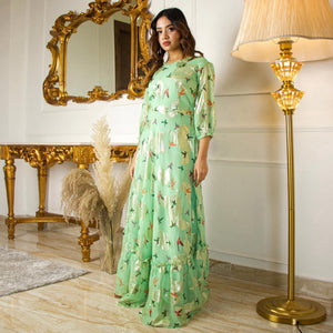 green-digital-sparrow-printed-jacquard-georgette-partywear-gown-138220