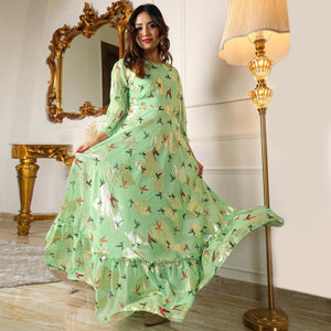 green-digital-sparrow-printed-jacquard-georgette-partywear-gown-138220