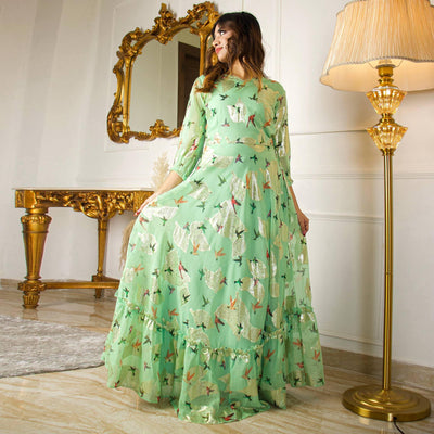 green-digital-sparrow-printed-jacquard-georgette-partywear-gown-138220