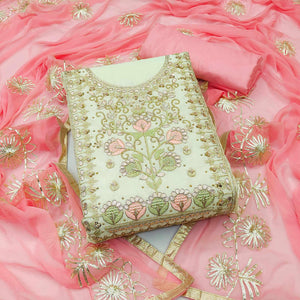 green-embellished-chanderi-dress-material