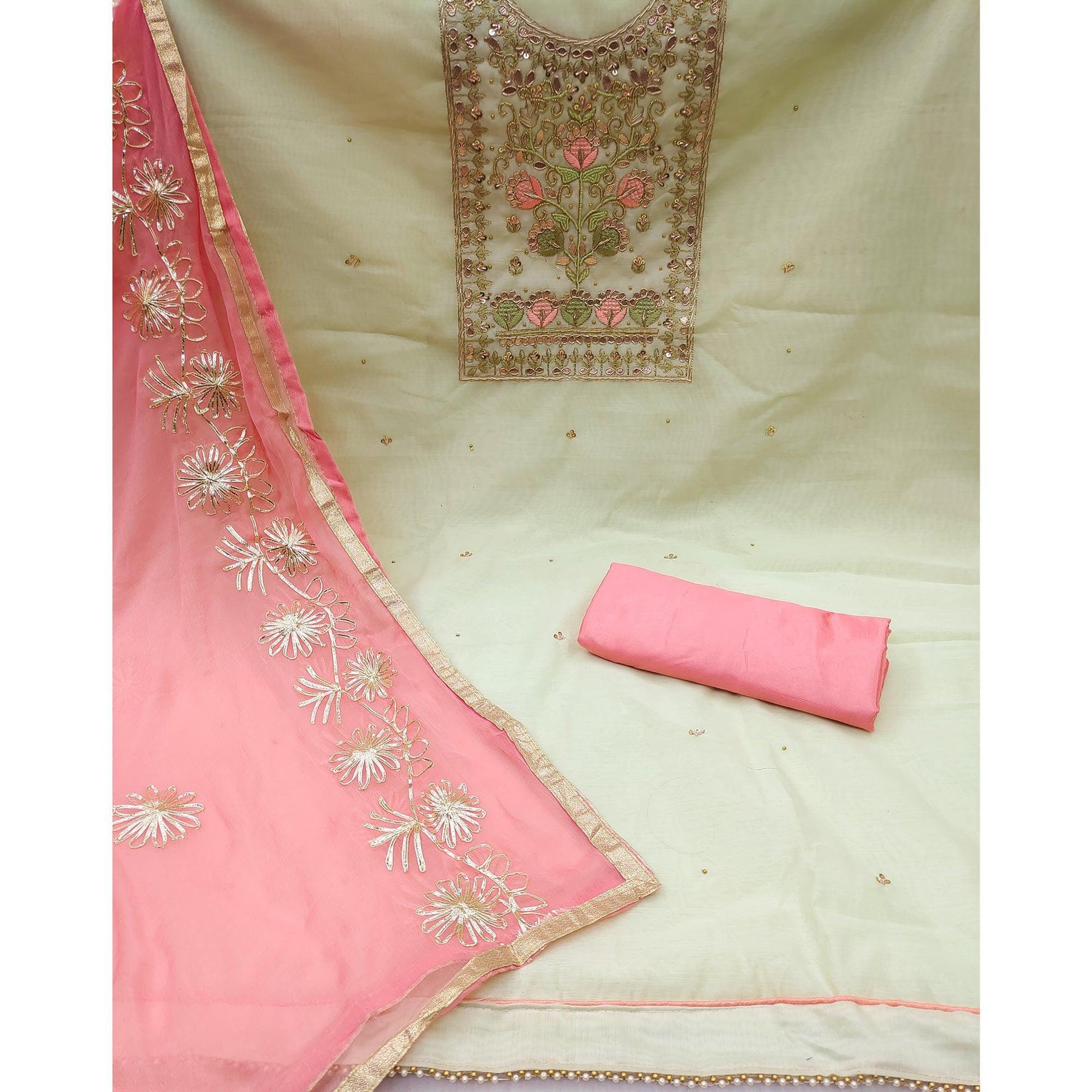 green-embellished-chanderi-dress-material