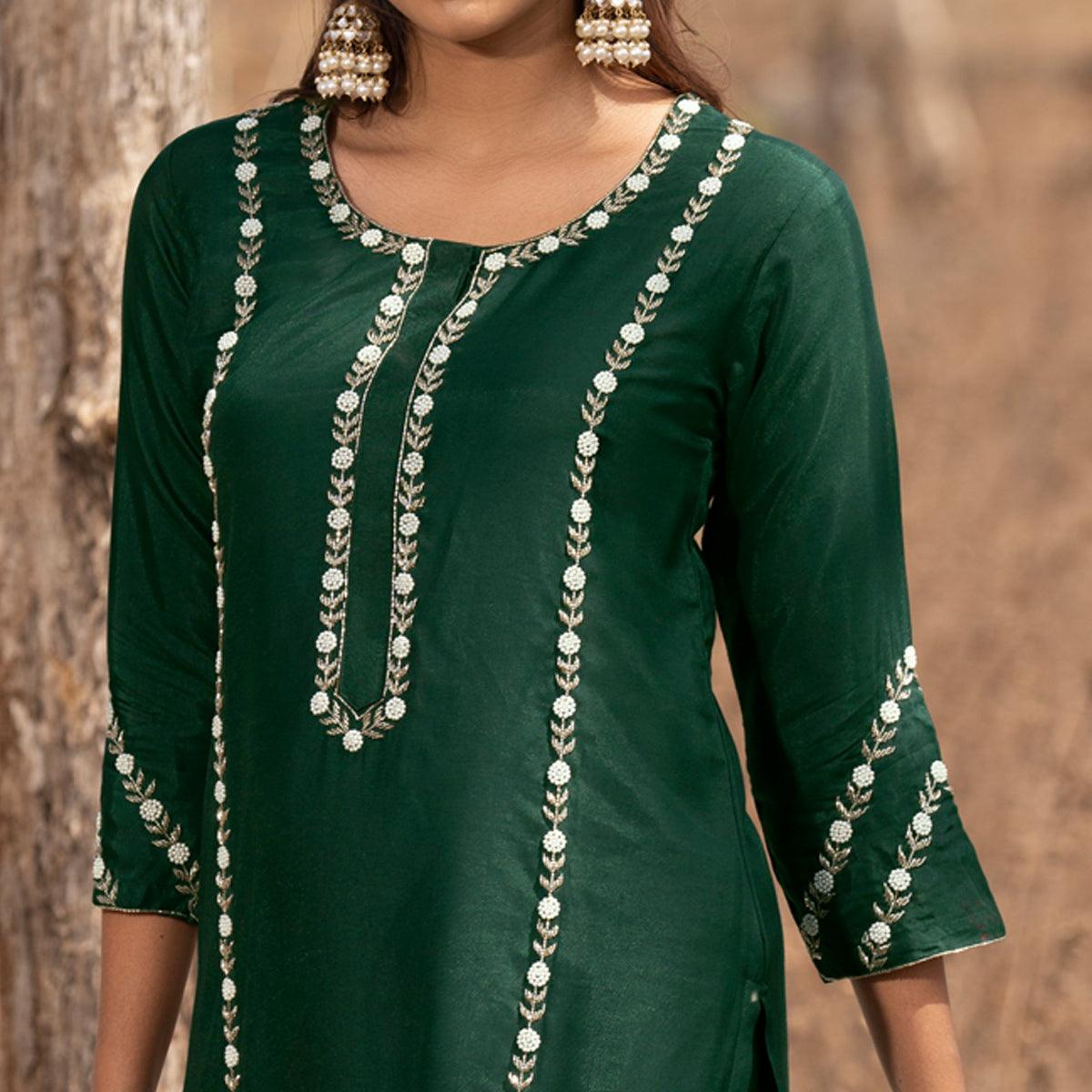 green-embellished-with-embroidered-muslin-kurti-pant-set-with-dupatta