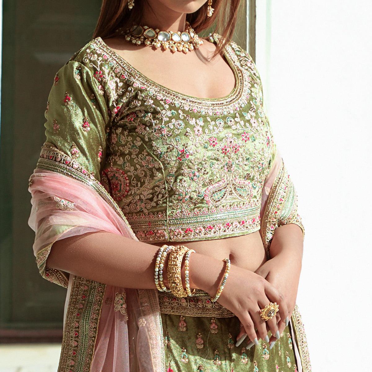 green-embellished-with-embroidered-velvet-lehenga-choli-144410