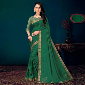 green-embellished-with-embroidered-vichitra-silk-saree-1