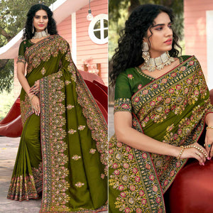 green-embellished-with-embroidered-vichitra-silk-saree-4