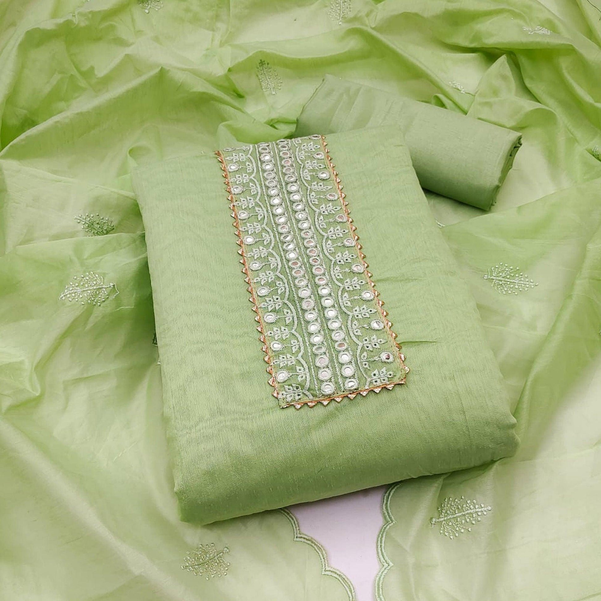 green-embroidered-chanderi-dress-material-143619