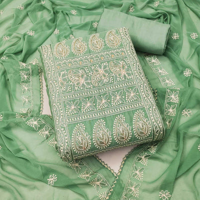 green-embroidered-chanderi-dress-material-3