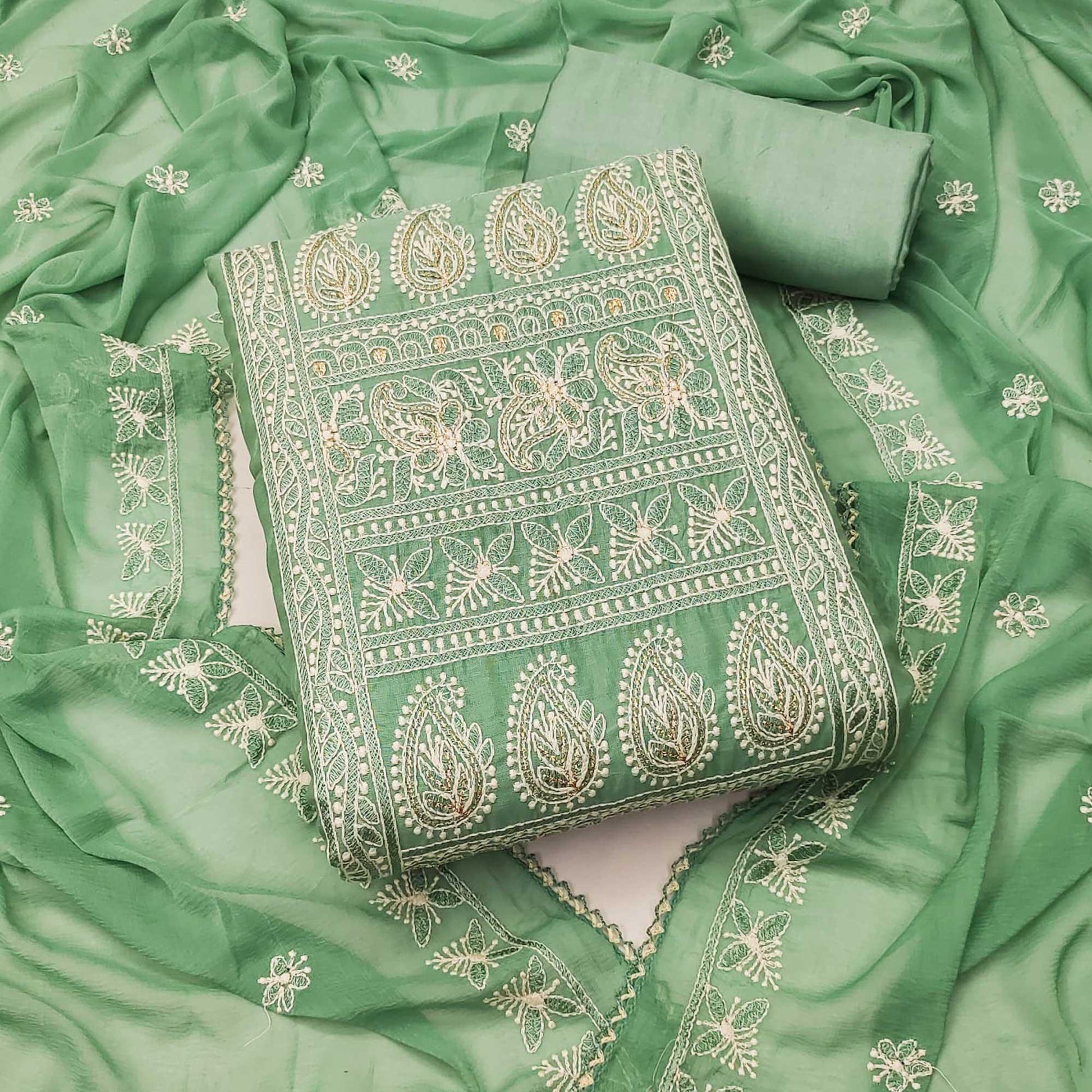 green-embroidered-chanderi-dress-material-3