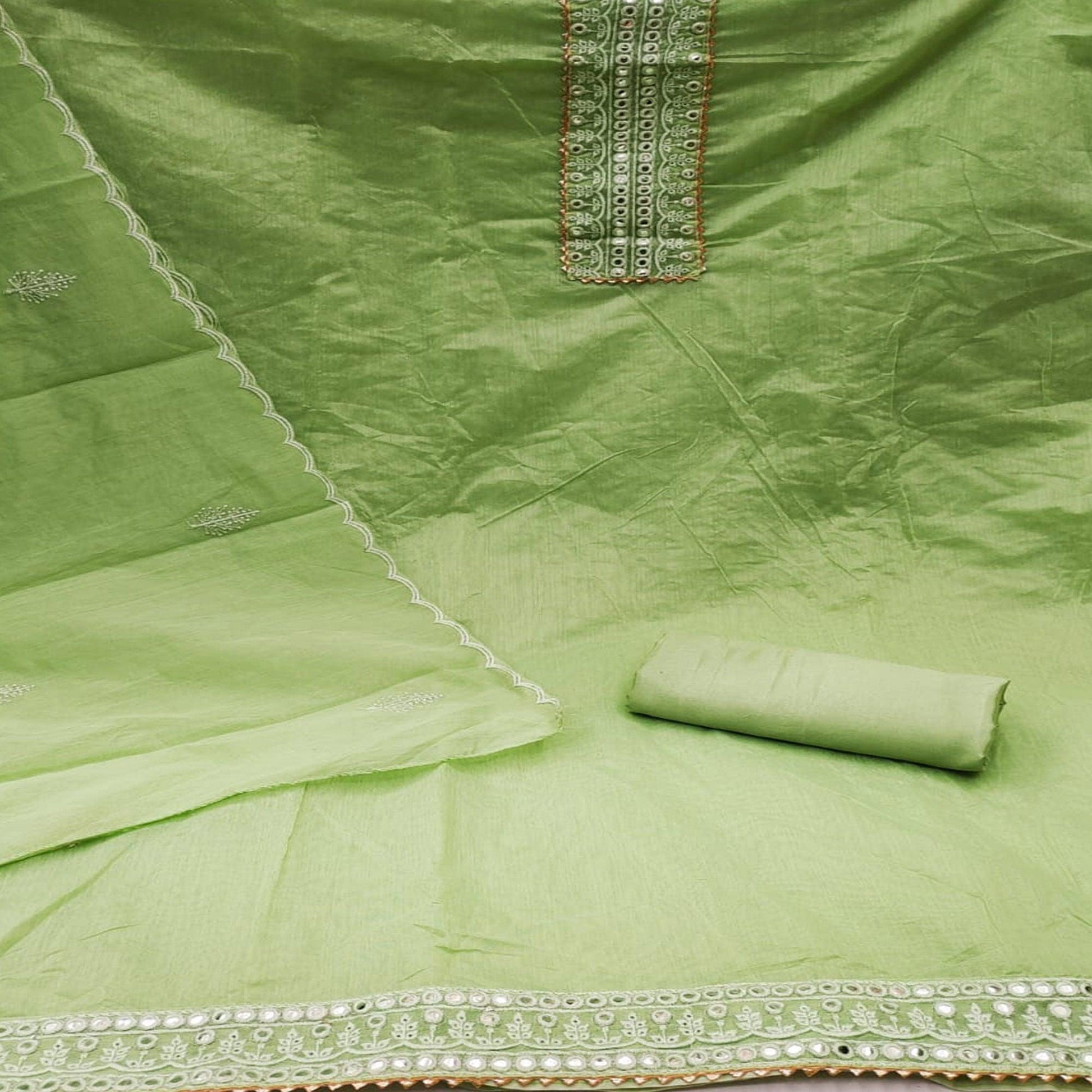green-embroidered-chanderi-dress-material-143619
