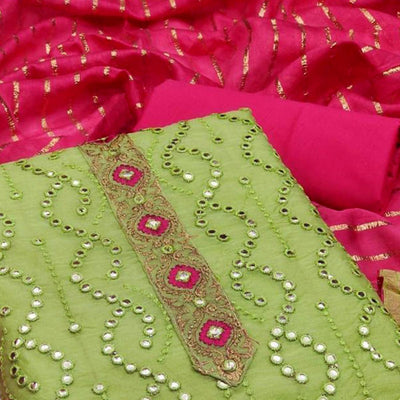 green-embroidered-chanderi-dress-material-1